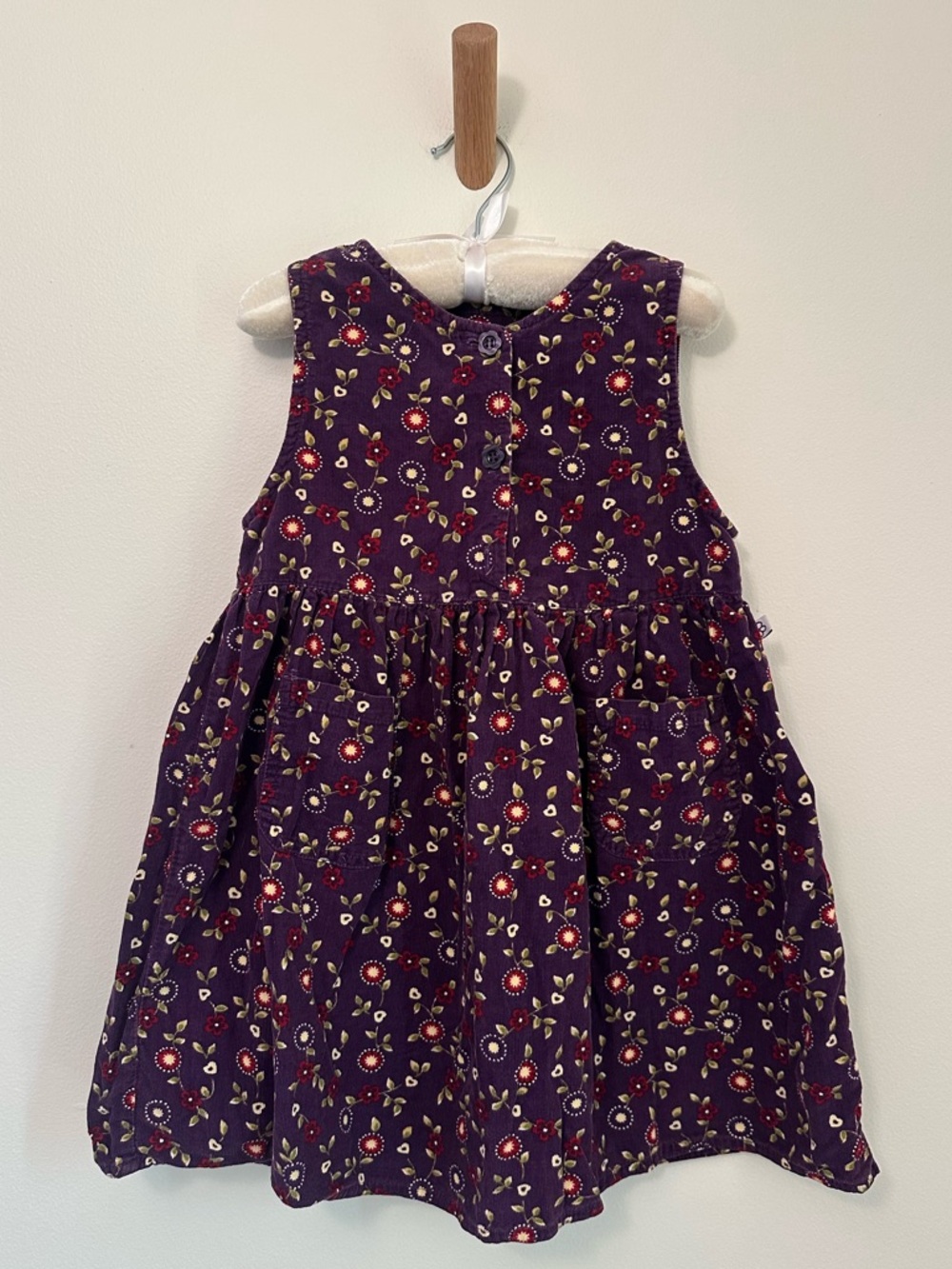 Vintage 90’s McKids McDonalds 100% Cotton Floral Corduroy Dress Size 3T Girls